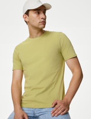 

Mens M&S Collection Pure Cotton Crew Neck T-Shirt - Leaf, Leaf