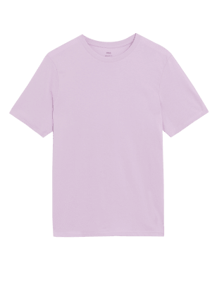 

Mens M&S Collection Pure Cotton Crew Neck T-Shirt - Soft Violet, Soft Violet