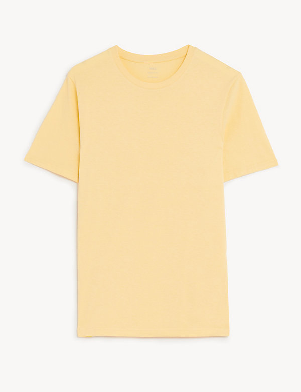 Regular Fit Pure Cotton Crew Neck T-Shirt - GR