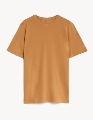 

Mens M&S Collection Regular Fit Pure Cotton Crew Neck T-Shirt - Light Bronze, Light Bronze