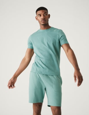 

Mens M&S Collection Pure Cotton Crew Neck T-Shirt - Dusted Aqua, Dusted Aqua