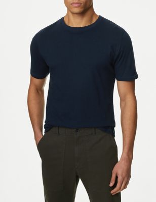 T-shirt coupe cintrée 100&nbsp;% coton à encolure ronde - BE