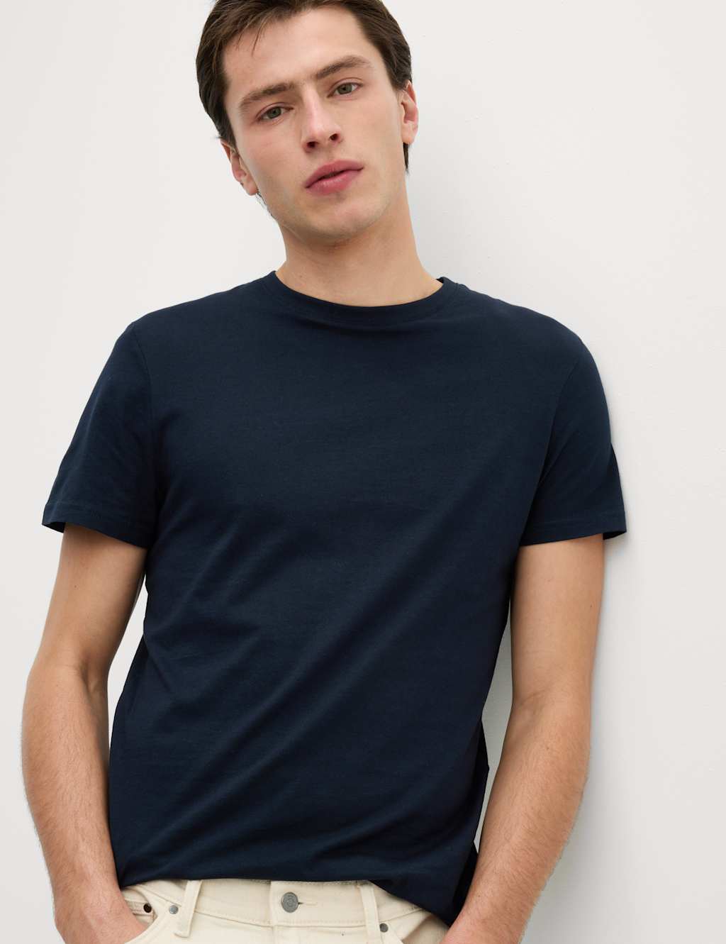Slim Fit Pure Cotton Crew Neck T-Shirt image 1