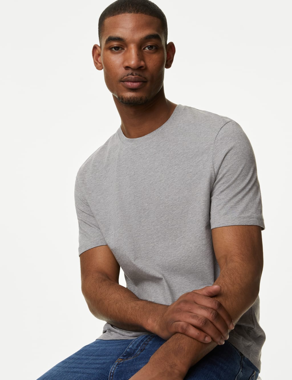 Slim Fit Pure Cotton Crew Neck T-Shirt image 1