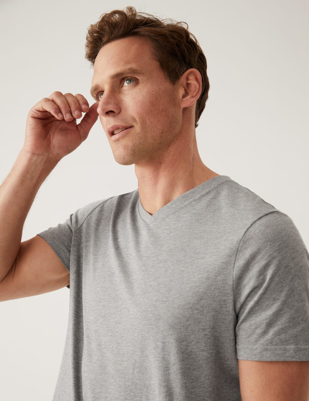 Pure Cotton V-Neck T-Shirt image 1