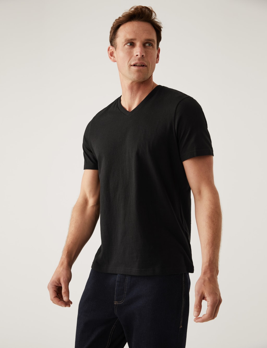 Pure Cotton V-Neck T-Shirt image 1
