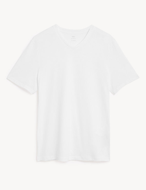 T-shirt 100&nbsp;% coton à col en V - FR