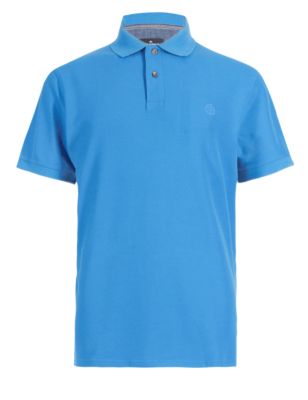 Pure Cotton Polo Shirt with StayNEW™ | Blue Harbour | M&S