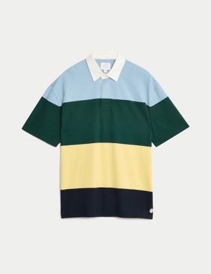 Oversized Pure Cotton Short Sleeve Rugby Shirt