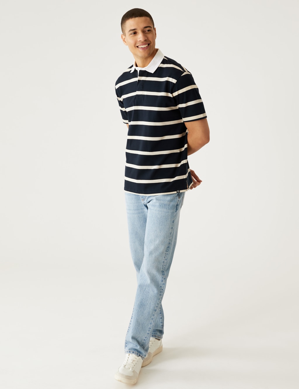 Pure Cotton Striped Rugby Shirt image 2