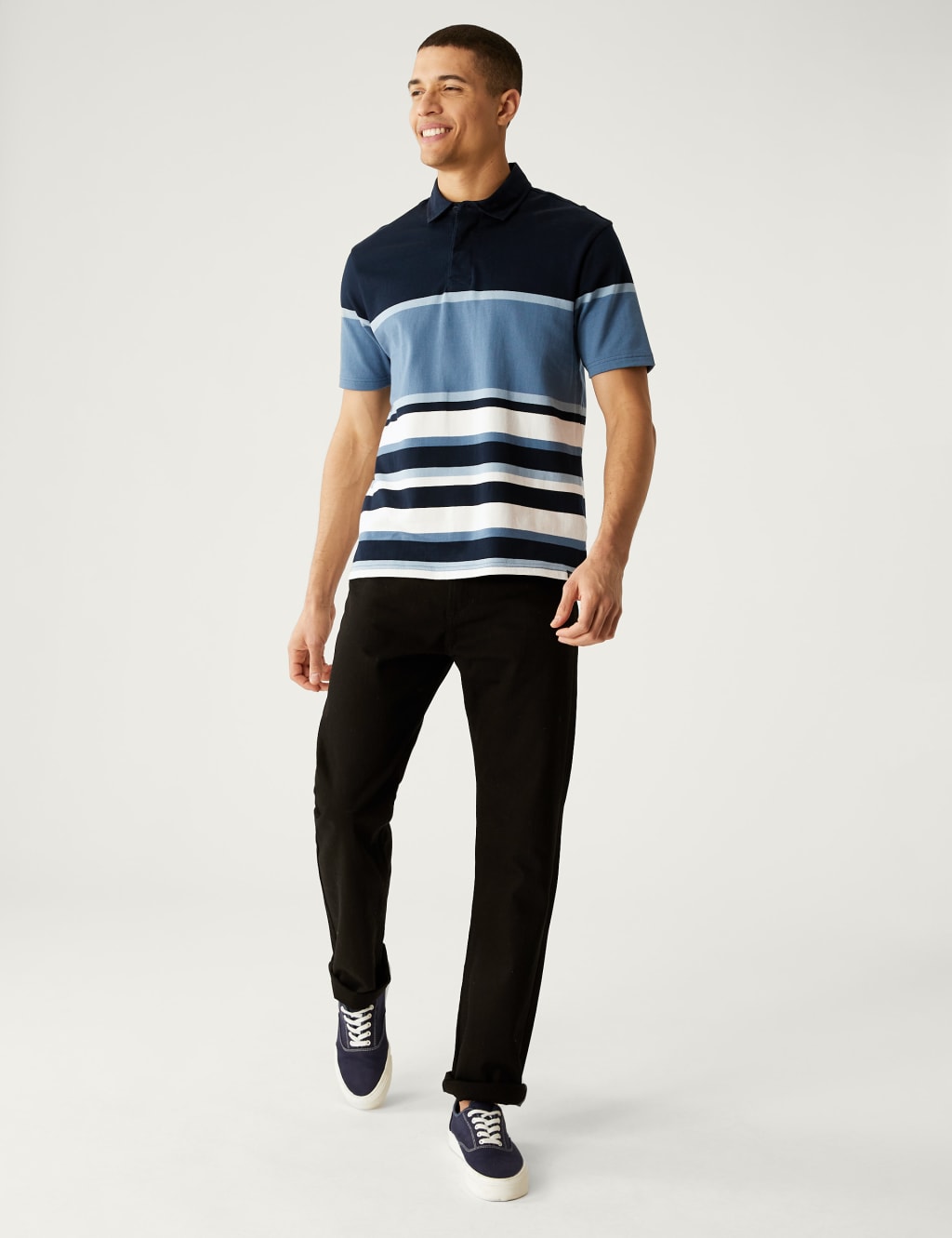 Pure Cotton Striped Rugby Shirt image 3