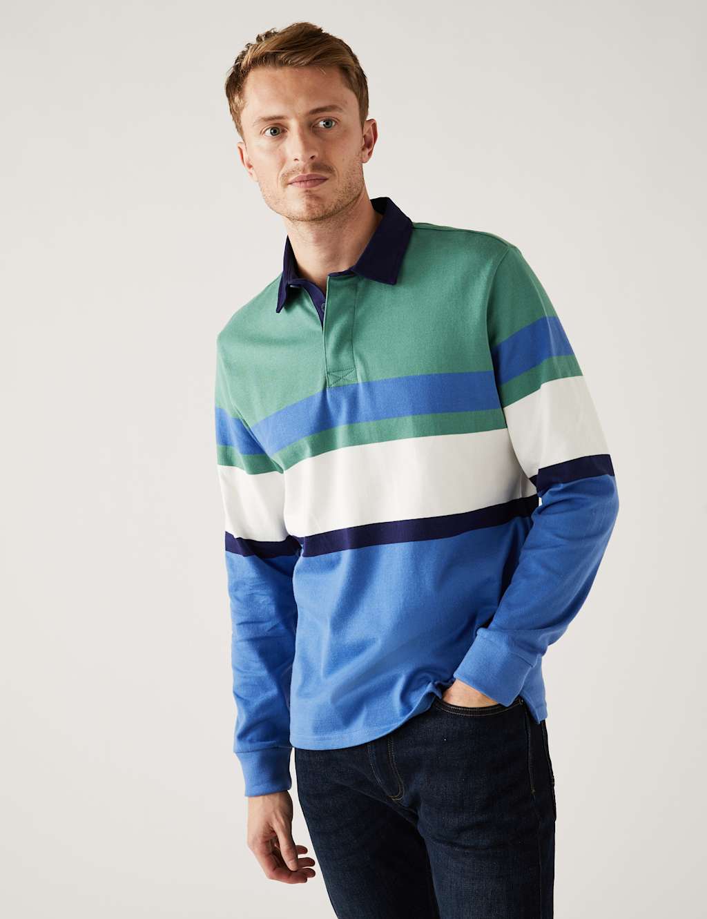 Pure Cotton Striped Long Sleeve Rugby Shirt image 4