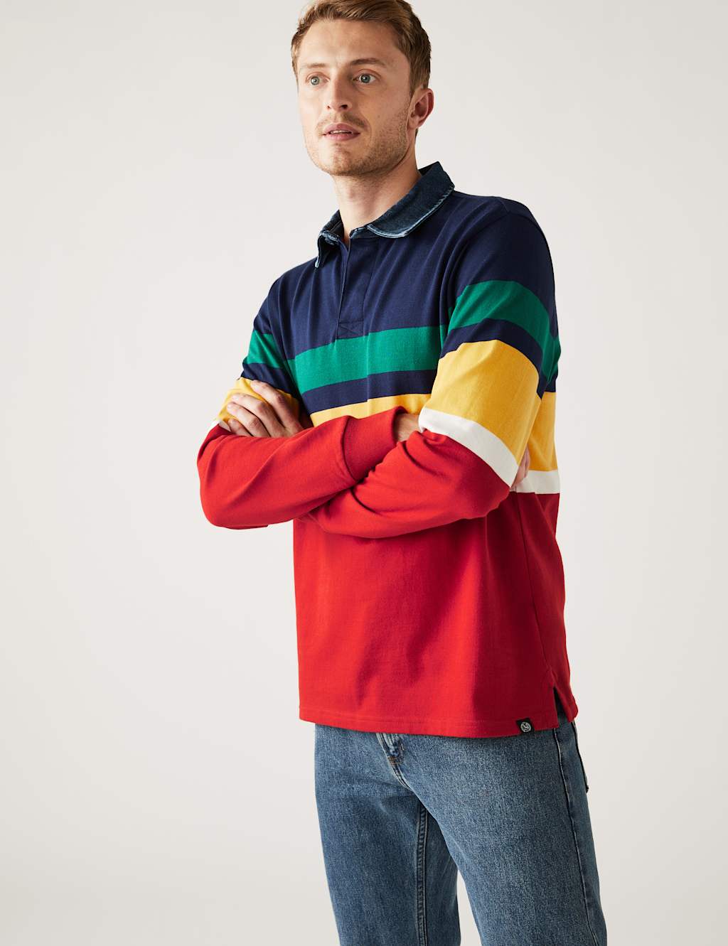 Pure Cotton Striped Long Sleeve Rugby Shirt image 2