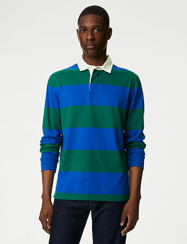 Pure Cotton Striped Rugby Shirt - GR