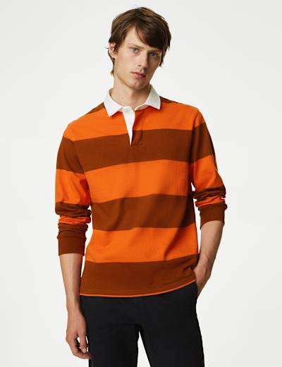 Pure Cotton Striped Rugby Shirt