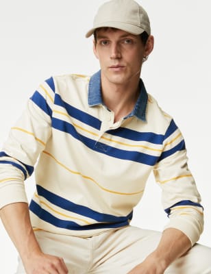 Pure Cotton Striped Rugby Shirt