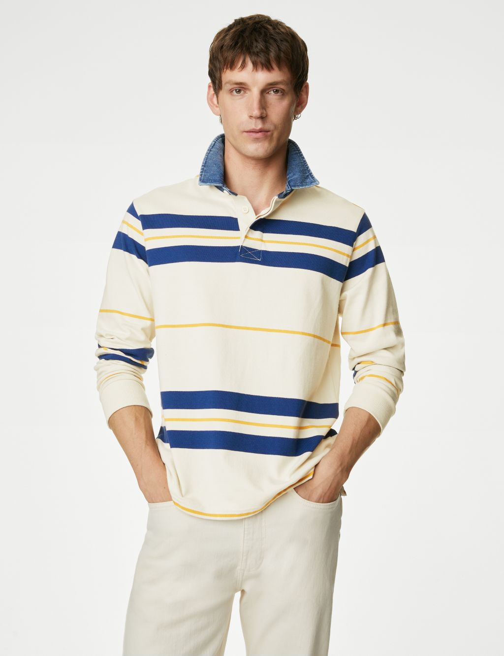 Pure Cotton Striped Rugby Shirt image 5