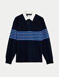 Pure Cotton Chest Stripe Rugby Shirt