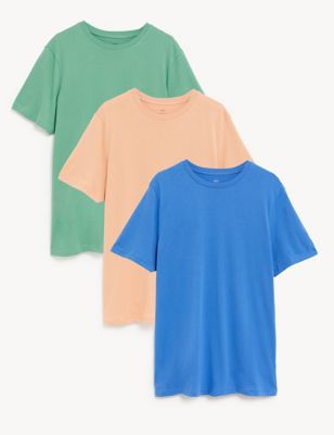 

Mens M&S Collection 3pk Pure Cotton Crew Neck T-Shirts - Colour Mix, Colour Mix