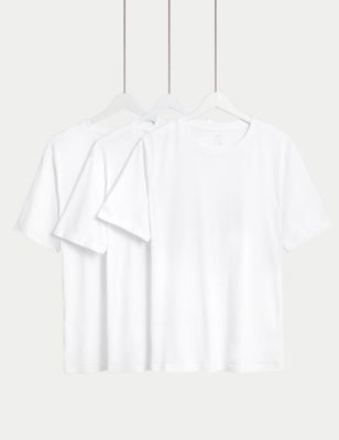 3pk Pure Cotton Crew Neck T-Shirts