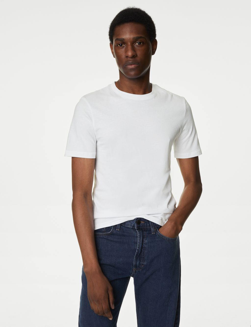 3pk Slim Fit Pure Cotton Crew Neck T-Shirts image 2