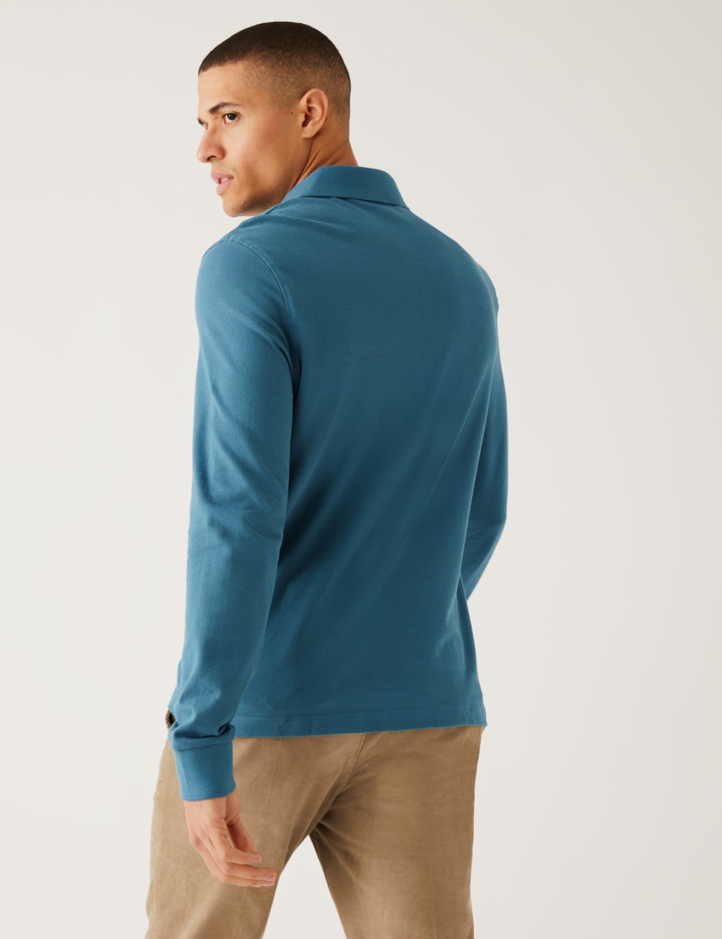 2pk Pure Cotton Long Sleeve Polo Shirts image 4