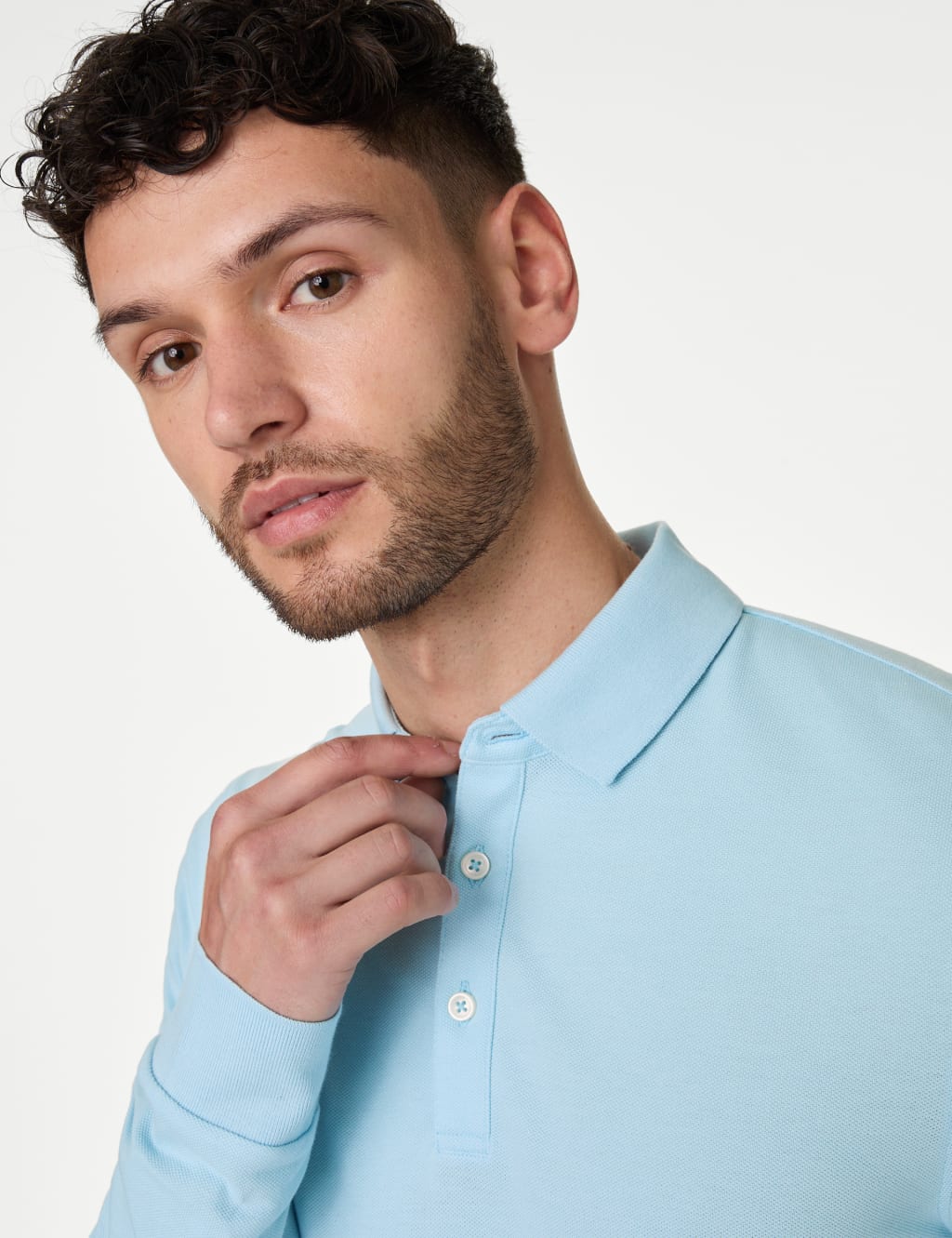 Long-sleeved Men’s Polo Shirts | M&S