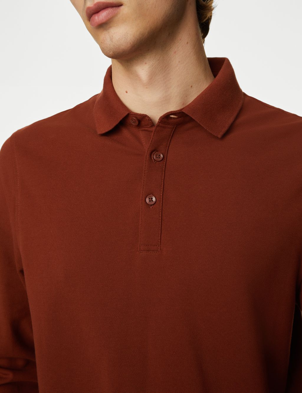 2pk Pure Cotton Long Sleeve Polo Shirts image 4