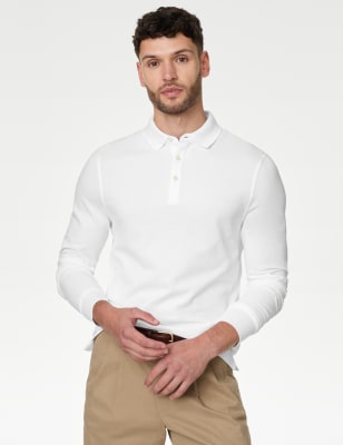white polo shirt m&s