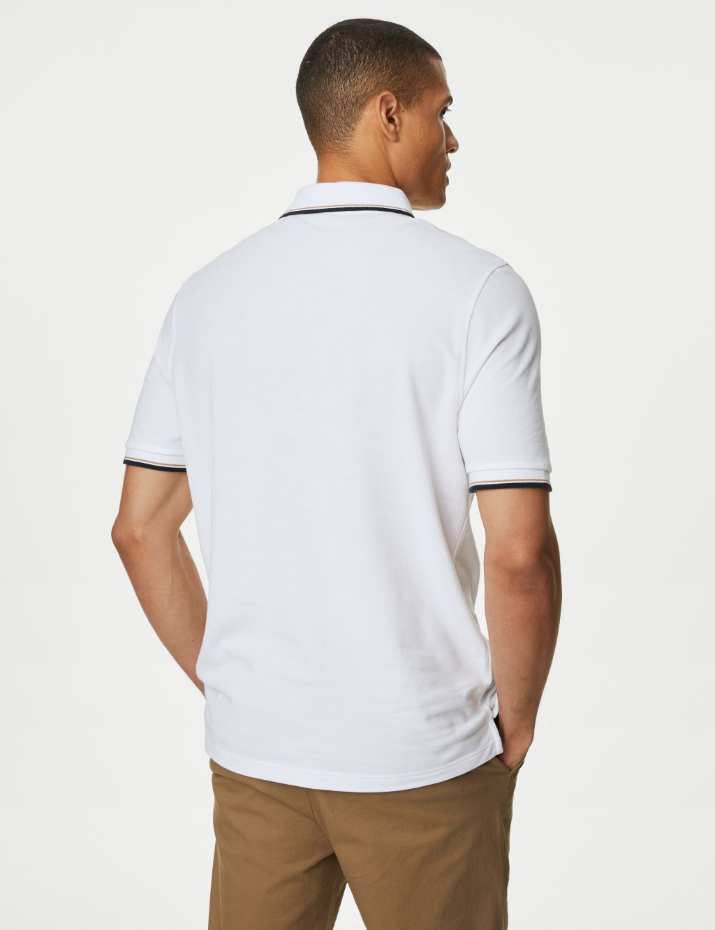 2pk Pure Cotton Tipped Polo Shirts image 5