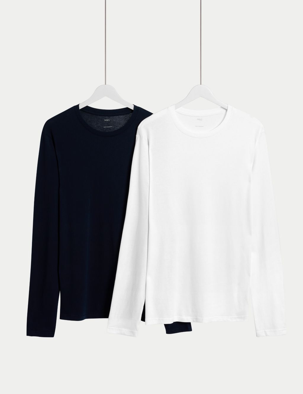 2pk Pure Cotton Long Sleeve T-Shirts image 1