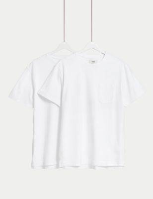 2pk Pure Cotton Crew Neck T-Shirts