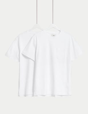 2pk Pure Cotton Crew Neck T-Shirts - KG