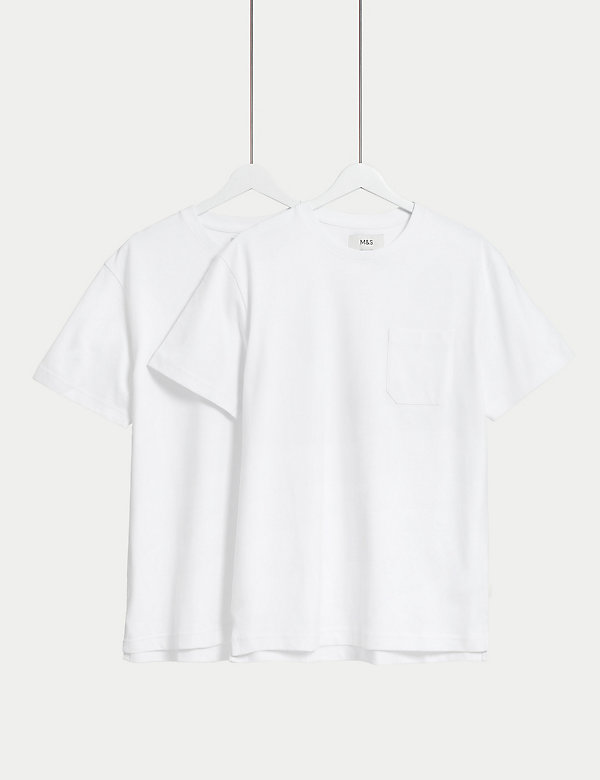 2pk Pure Cotton Crew Neck T-Shirts - SA