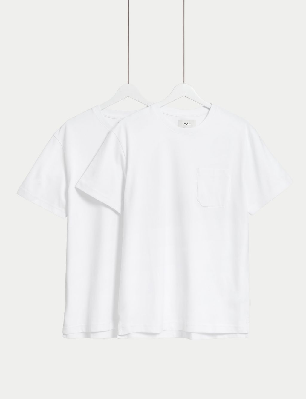 2pk Pure Cotton Crew Neck T-Shirts