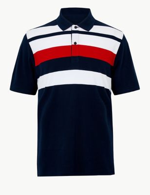 Pure Cotton Striped Polo Shirt | Blue Harbour | M&S