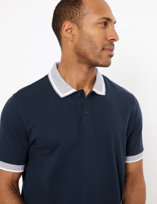 Polo T-shirt with Contrast Collar