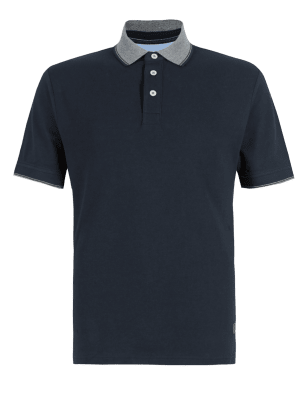 Pure Cotton Tailored Fit Polo Shirt | Blue Harbour | M&S