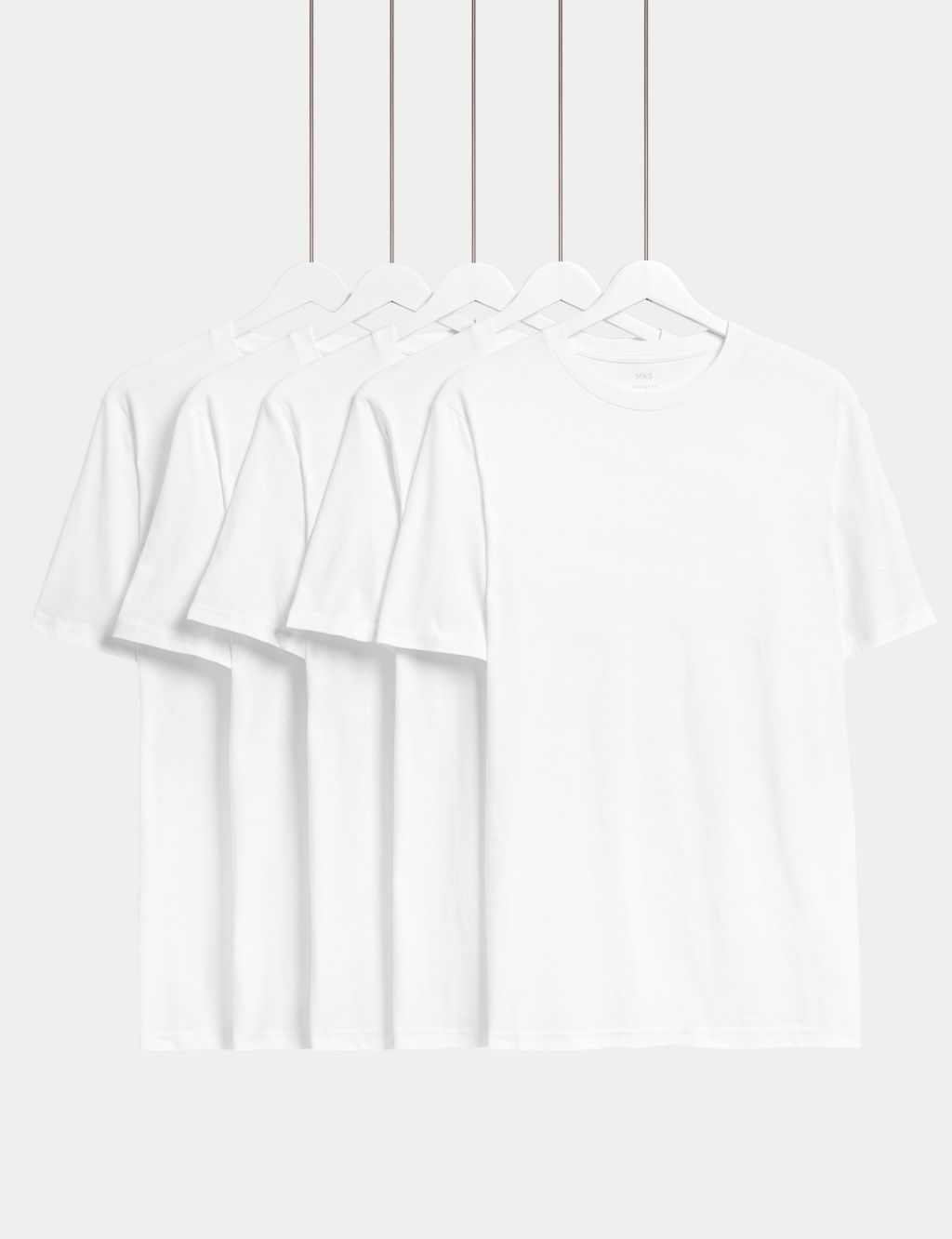 5pk Pure Cotton Crew Neck T-Shirts