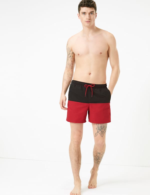 Quick Dry Colour Block Swim Shorts