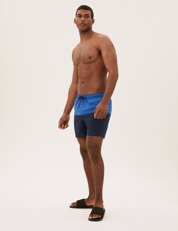 Quick Dry Colour Block Swim Shorts