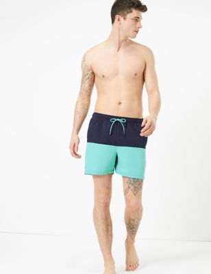 Quick Dry Colour Block Swim Shorts - TW