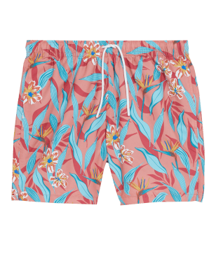 

Mens M&S Collection Quick Dry Tropical Swim Shorts - Coral Mix, Coral Mix