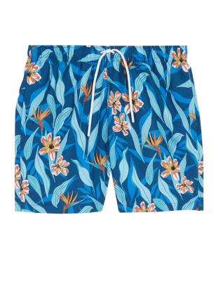 

Mens M&S Collection Quick Dry Tropical Swim Shorts - Blue Mix, Blue Mix