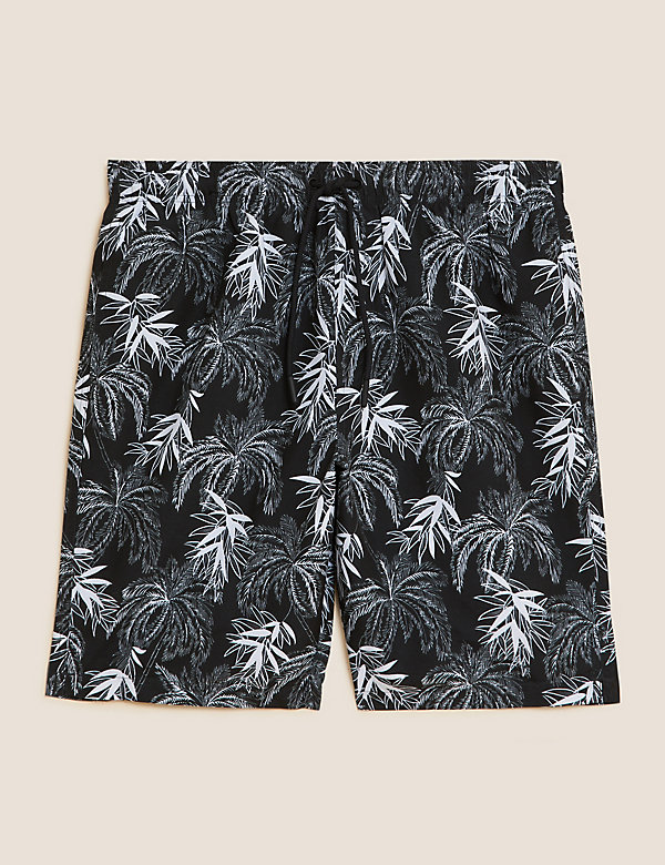Quick Dry Leaf Print Swim Shorts - RS