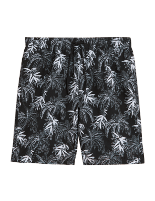 

Mens M&S Collection Quick Dry Leaf Print Swim Shorts - Black Mix, Black Mix