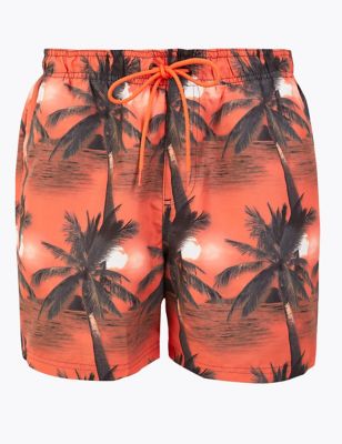 Quick Dry Palm Print Swim Shorts 