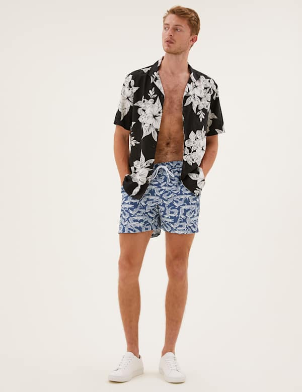 Quick Dry Crocodile Print Swim Shorts