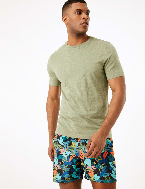 Quick Dry Floral Print Swim Shorts