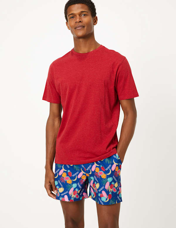 Quick Dry Tropical Print Swim Shorts